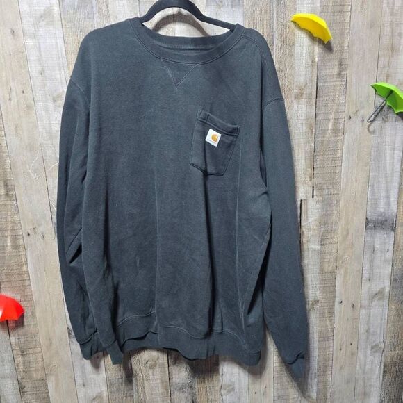 Carhartt Black Fleece Crewneck Original Fit Sweatshirt - Picture 2 of 6